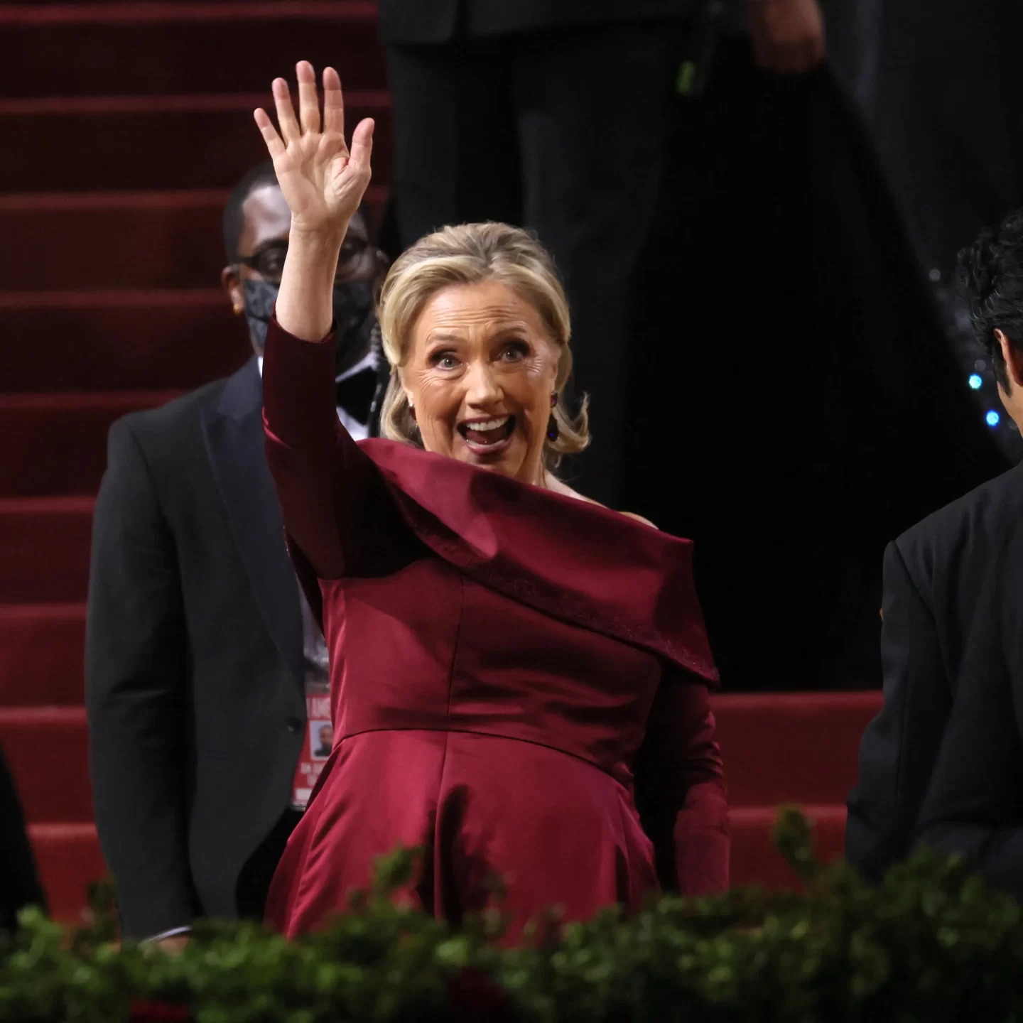 Hillary Clinton’s blood-red Met Gala dress turns heads